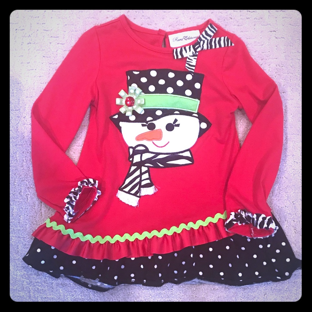 Rare Editions Christmas Snowman Top